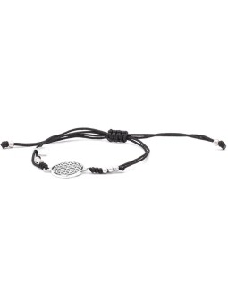 Beneto Exclusive Elegante braccialetto Kabala con cordino nero Mandala AGB560 unisex