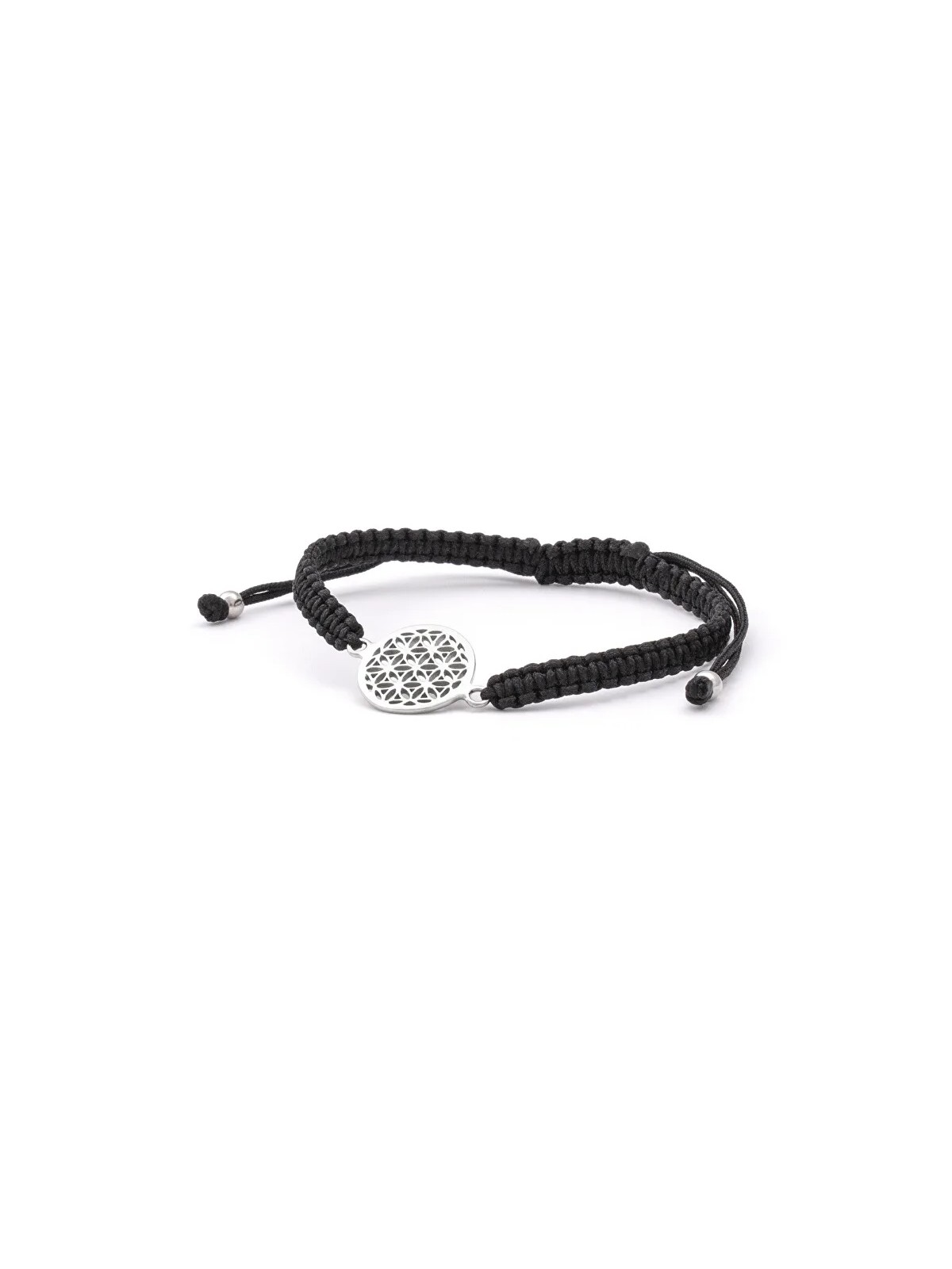 Beneto Exclusive Elegante braccialetto Kabala con cordino nero Mandala AGB564 unisex