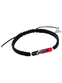 Lampglas Bracciale Shamballa Rosso Nero Partner con un'esclusiva perla Lampglas BSHX10 unisex