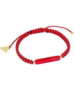 Lampglas Bracciale protettivo Shamballa Red Line con perla Lampglas BSHX4 in oro 24 kt unisex
