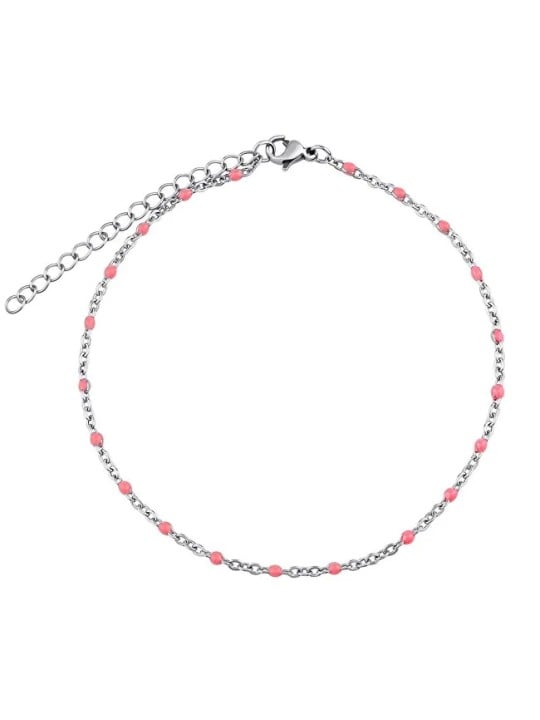 Silvego Catena per gambe in acciaio - rosa KMM1743 donna