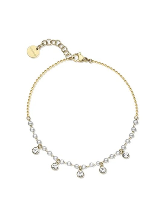 Brosway Braccialetto per piede placcato oro con perle Charming Chant BAH90 donna