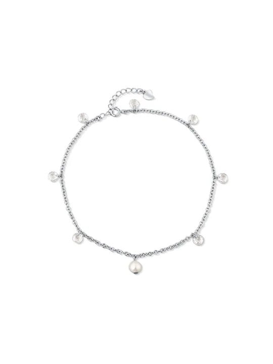 JwL Luxury Pearls Cavigliera abbagliante in argento con perla e cristalli JL0805 donna