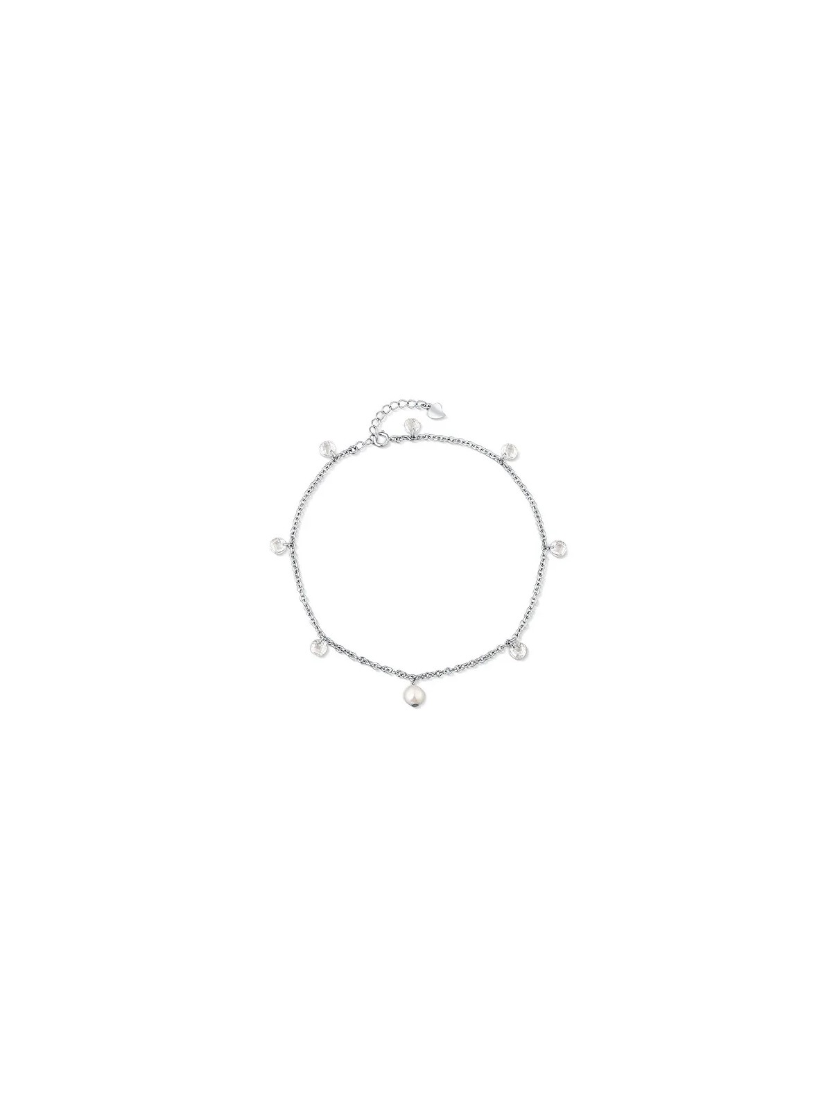 JwL Luxury Pearls Cavigliera abbagliante in argento con perla e cristalli JL0805 donna