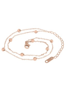 Troli Moderna catena da gamba dorata in acciaio Globe Rose Gold donna