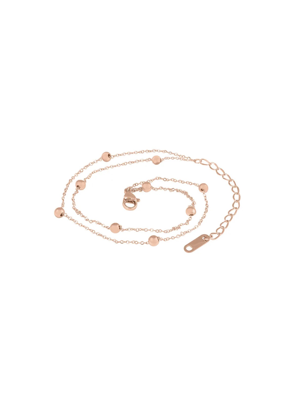 Troli Moderna catena da gamba dorata in acciaio Globe Rose Gold donna