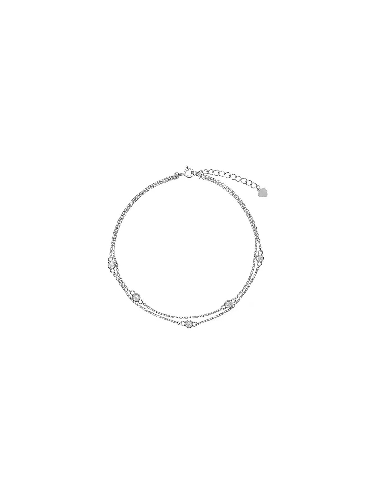 AGAIN Gioielli Cavigliera in argento con doppia zirconia cubica AJNH0001 donna