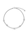 AGAIN Gioielli Cavigliera in argento con doppia zirconia cubica AJNH0001 donna