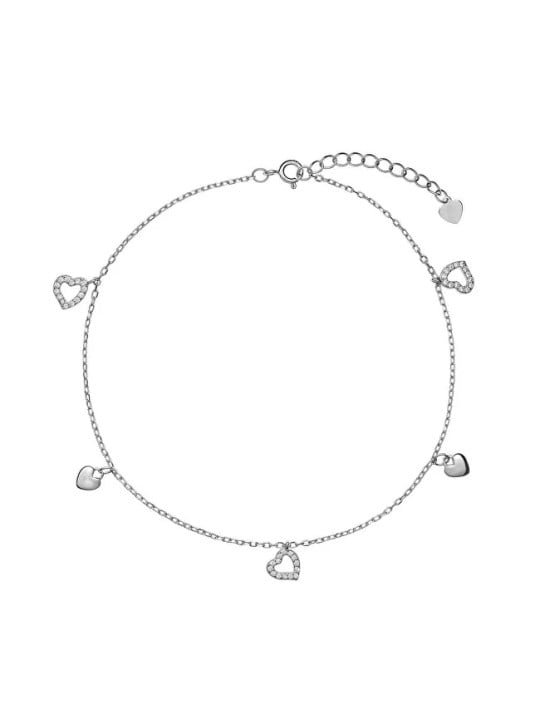 AGAIN Gioielli Bracciale in argento con cuori per gambe AJNH0007 donna