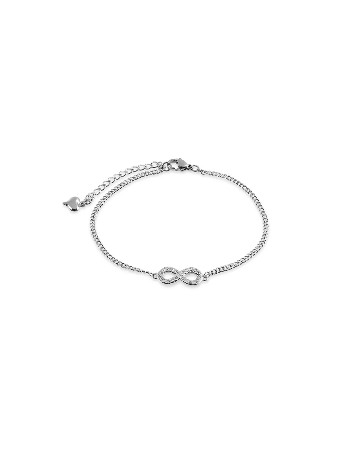 Troli Bracciale in acciaio con cristilla Infinity donna