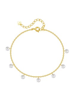 Troli Bracciale da gamba placcato oro con cristilla donna
