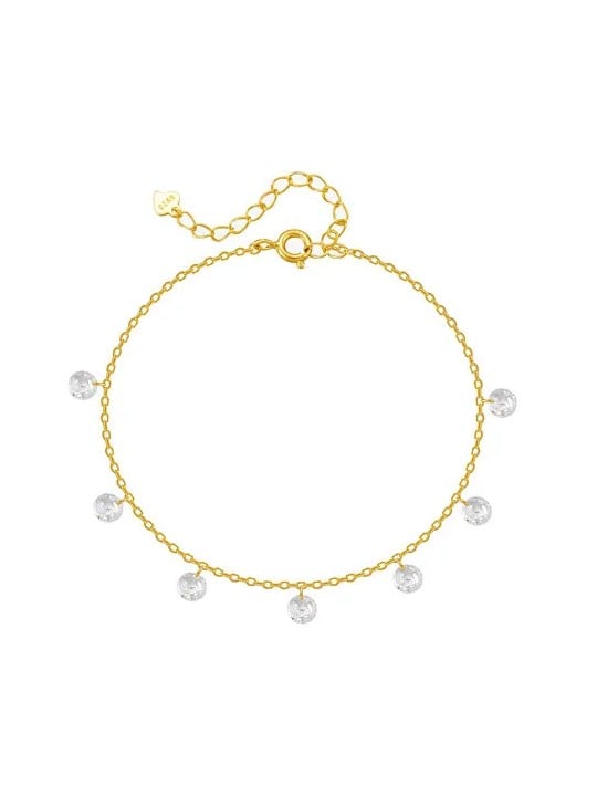 Troli Bracciale da gamba placcato oro con cristilla donna