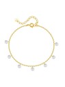 Troli Bracciale da gamba placcato oro con cristilla donna