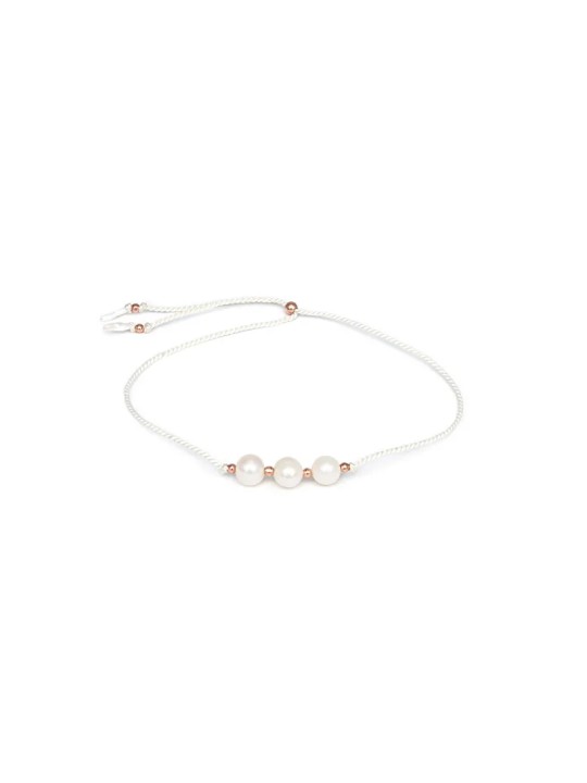 Agato Bellissimo bracciale con perle e corda per le gambe HE03N3RG-WH da donna