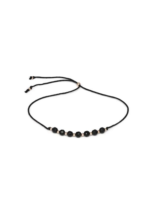 Agato HE32N3RG-BK Braccialetto da gamba in pizzo con perline di onice donna