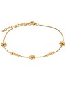 Troli Delicata catena dorata sulla gamba con fiori - Lunghezza: 25 cm donna