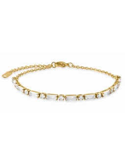 Troli Affascinante bracciale placcato oro con cristilla da donna
