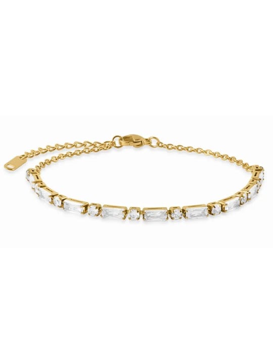 Troli Affascinante bracciale placcato oro con cristilla da donna