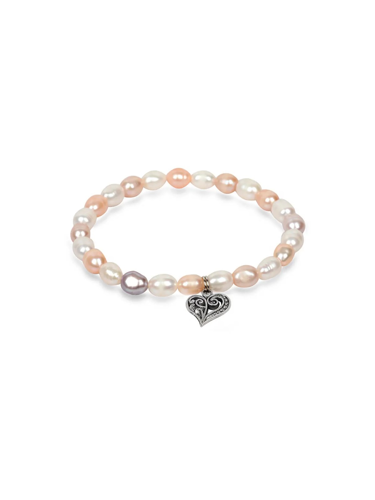 JwL Luxury Pearls Delicato bracciale in perle vere con cuore metallico JL0293 donna
