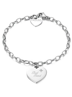 S'Agapõ Bracciale in acciaio "Sii sempre il mio migliore amico" SBM13 donna
