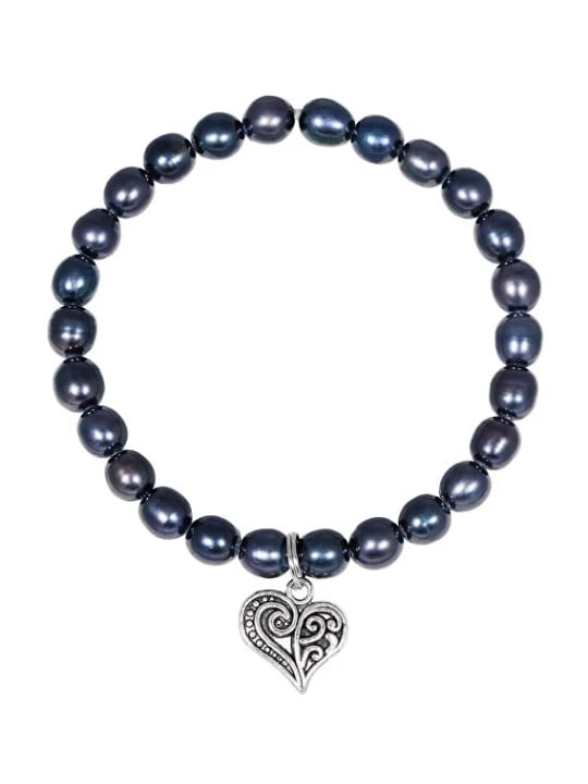JwL Luxury Pearls Bracciale a forma di cuore di perle con cuore in metallo JL0525 donna