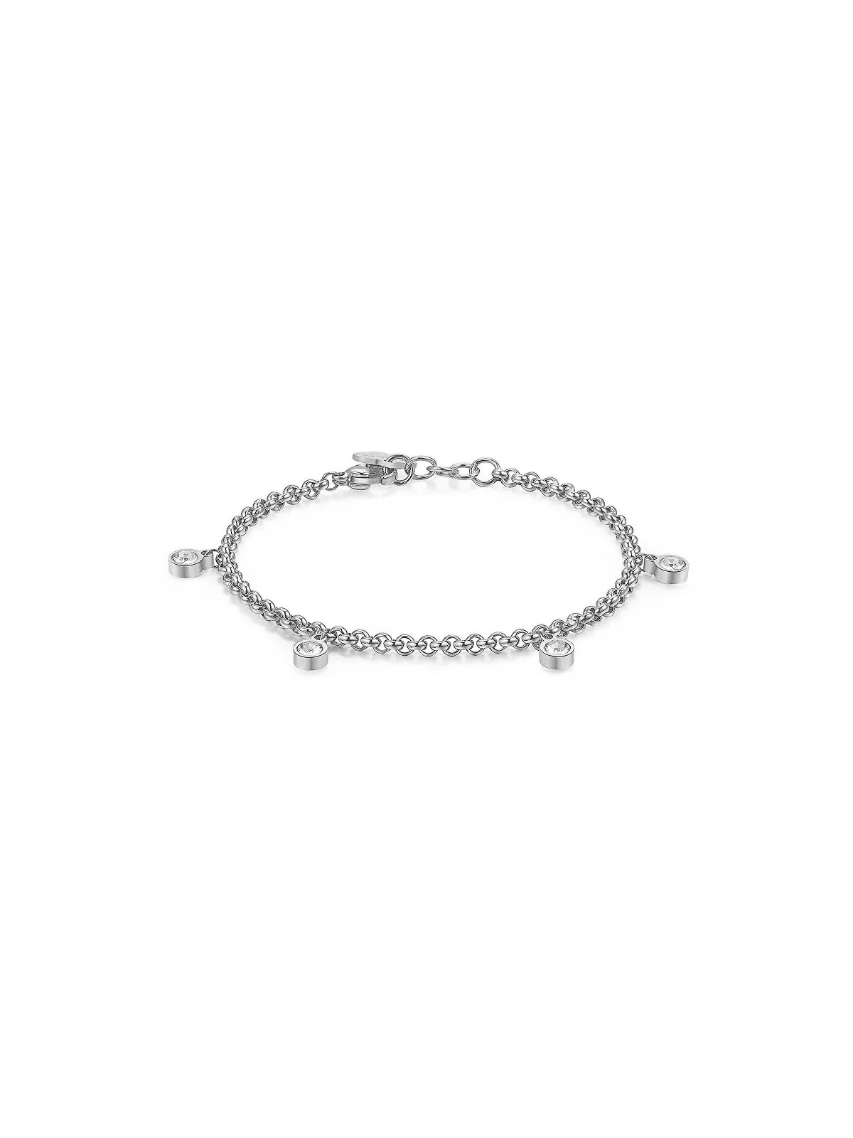 S'Agapõ Bracciale in acciaio con cristilla Luce SCE11 donna