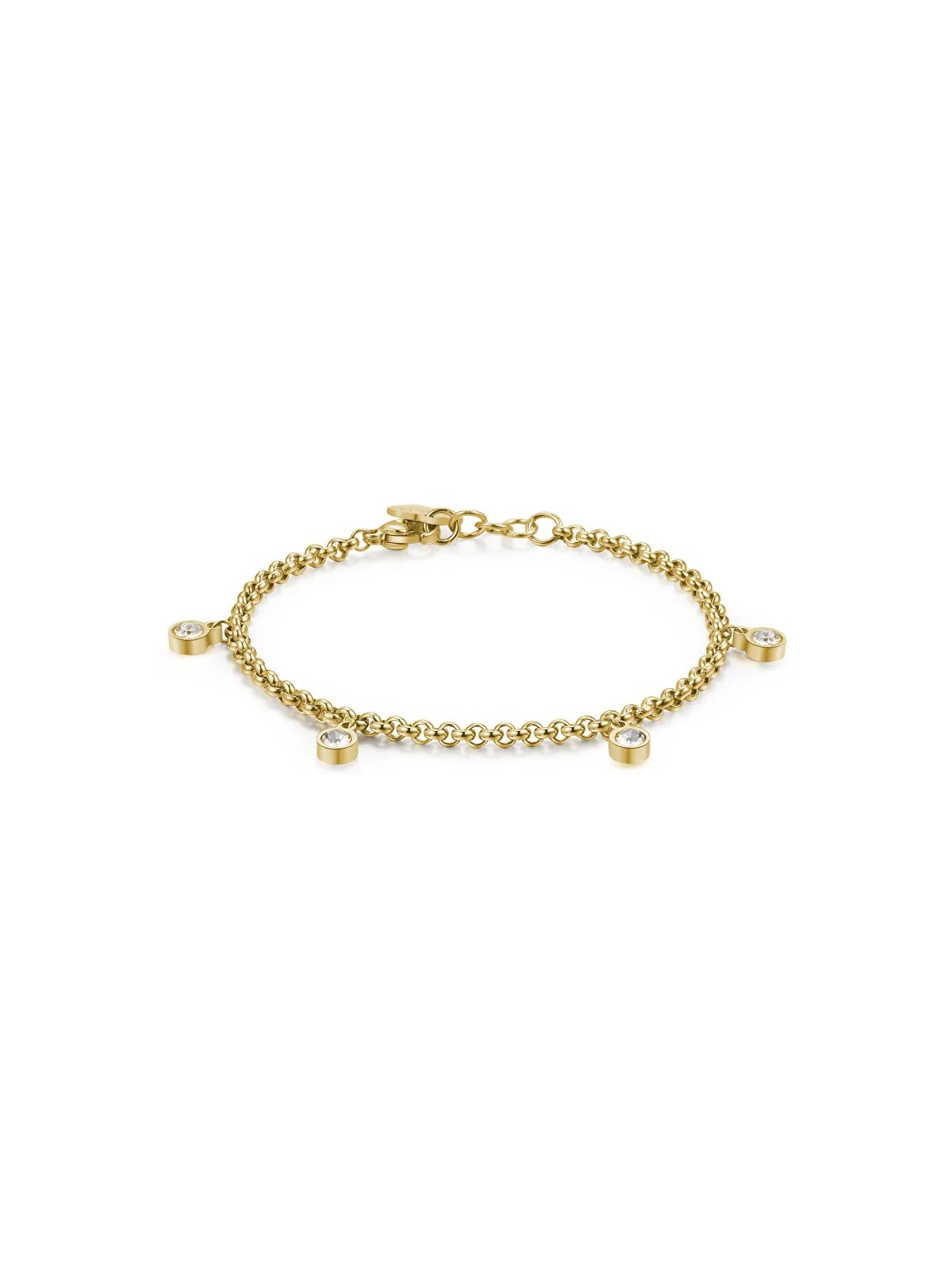S'Agapõ Bracciale in acciaio con cristilla Luce SCE13 donna