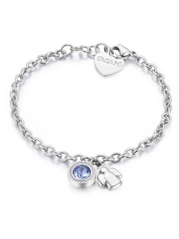 S'Agapõ Bracciale in acciaio con cristallo e angelo Lucky Light SKT13 donna