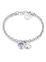S'Agapõ Bracciale in acciaio con cristallo e angelo Lucky Light SKT13 donna
