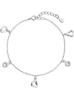 Evolution Group Bracciale in argento con cristilla Swarovski cuore bianco 33110.1 donna