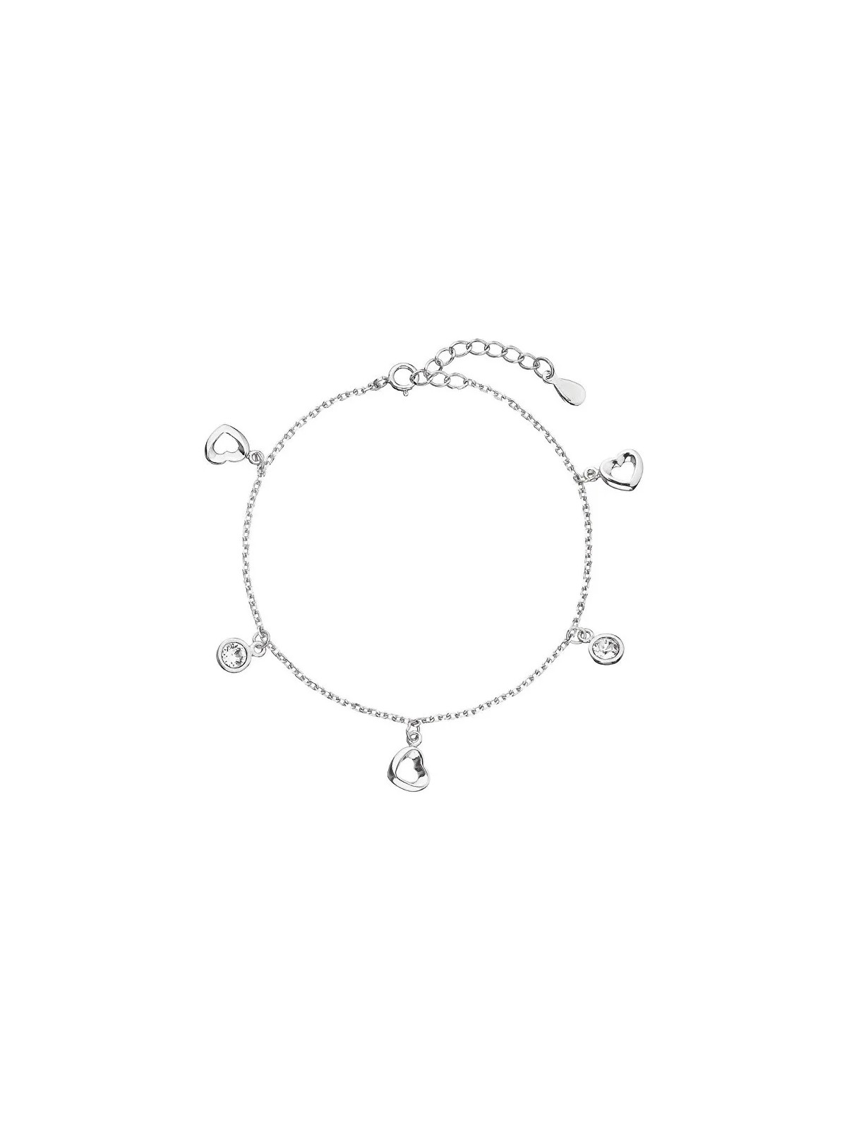 Evolution Group Bracciale in argento con cristilla Swarovski cuore bianco 33110.1 donna