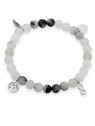 Troli Bracciale di perline in quarzo sulcato con pendenti protettivi - Lunghezza: 17 cm donna