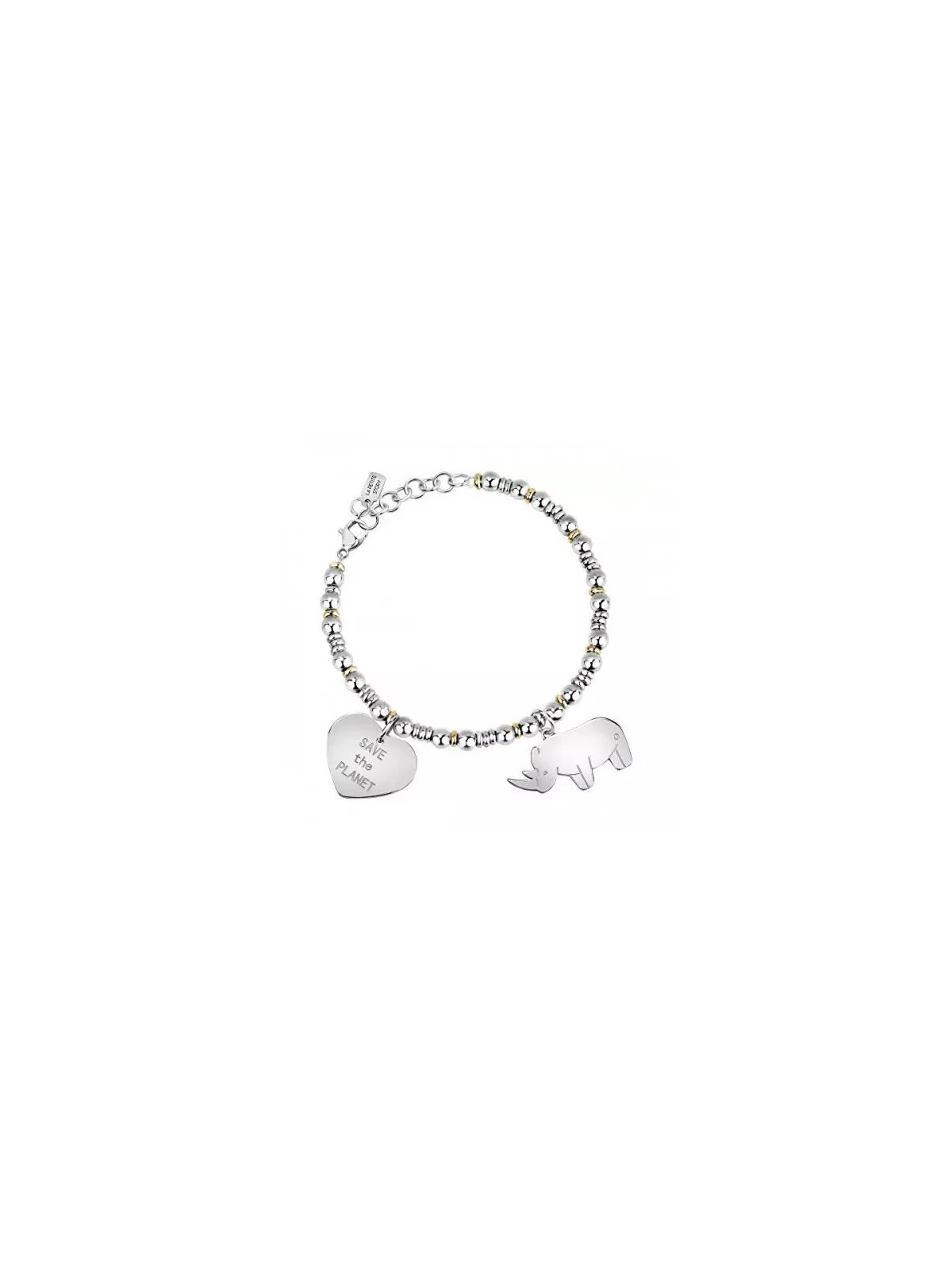 La Petite Story Bracciale in acciaio massiccio con pendenti Save the Planet LPS05ATA12 donna