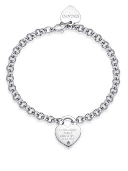S'Agapõ Bellissimo bracciale dell'amicizia in acciaio con cuore Be My Always SBM80 donna