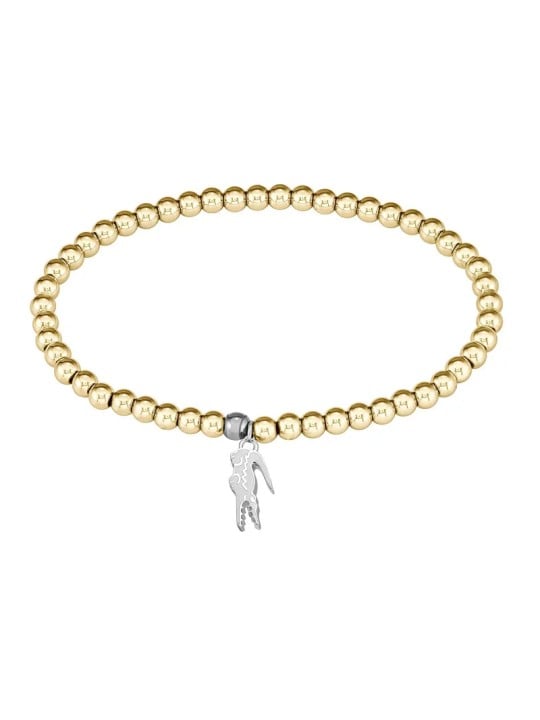 Lacoste Bracciale con perline in acciaio placcato oro Orbe 2040334 donna