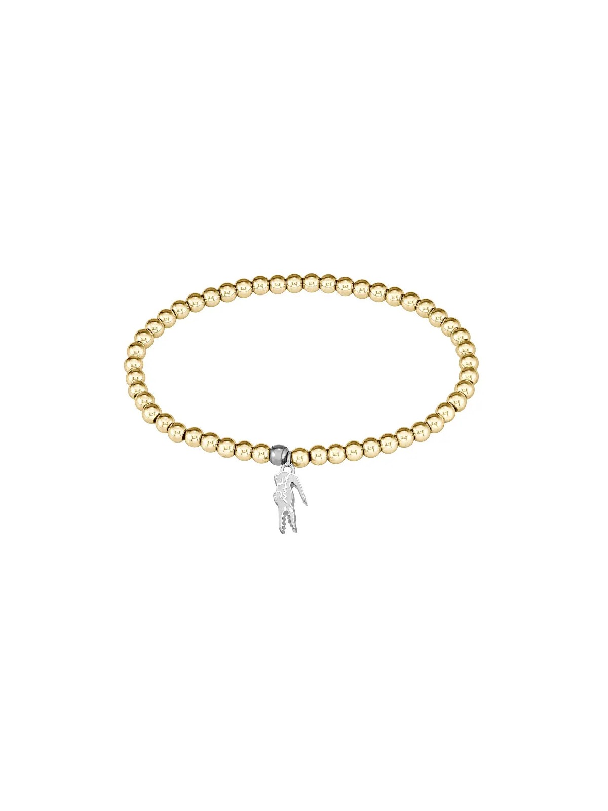 Lacoste Bracciale con perline in acciaio placcato oro Orbe 2040334 donna
