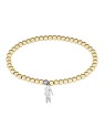 Lacoste Bracciale con perline in acciaio placcato oro Orbe 2040334 donna