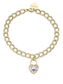 S'Agapõ Bracciale distintivo a forma di cuore placcato oro My love SYL28 donna