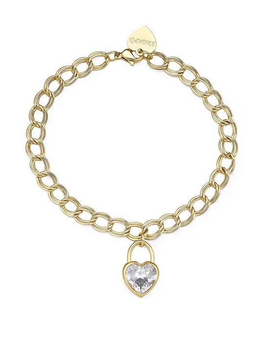 S'Agapõ Bracciale distintivo a forma di cuore placcato oro My love SYL28 donna