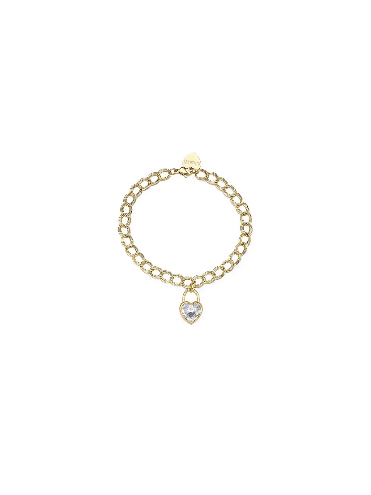 S'Agapõ Bracciale distintivo a forma di cuore placcato oro My love SYL28 donna