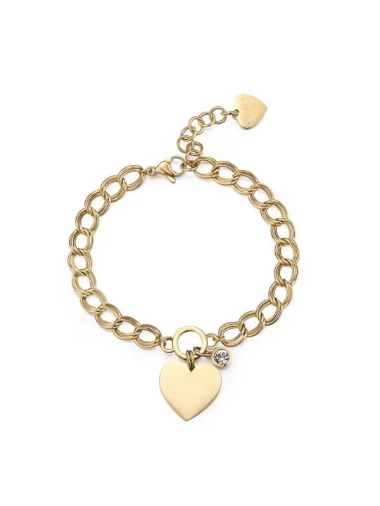 S'Agapõ Imperdibile bracciale a cuore placcato oro My love SYL22 donna