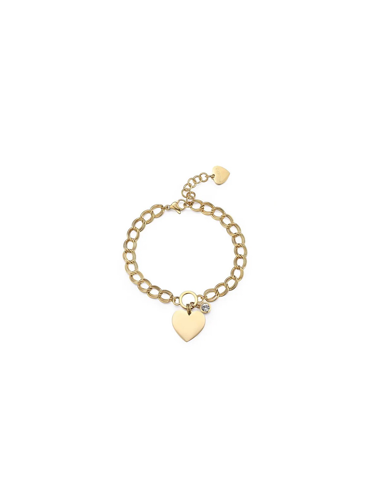 S'Agapõ Imperdibile bracciale a cuore placcato oro My love SYL22 donna