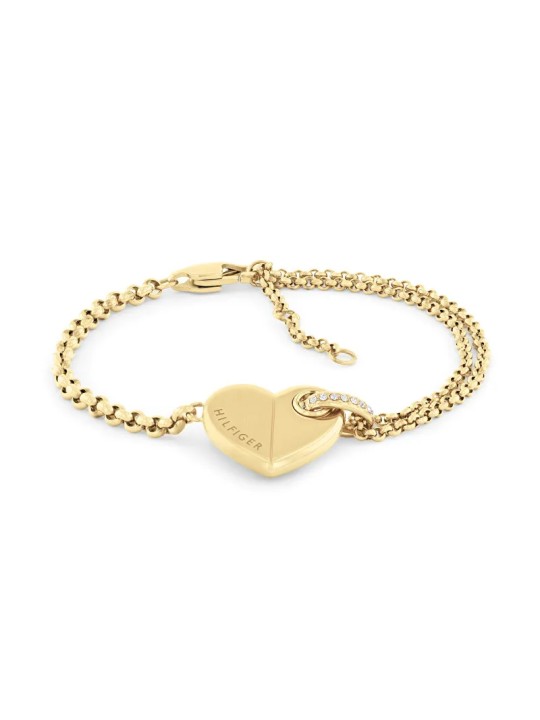 Tommy Hilfiger Splendido bracciale placcato oro con cuore audace 2780929 donna