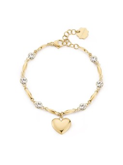 Brosway Bellissimo braccialetto placcato oro con cristalli a forma di cuore e chakra BHKB212 donna