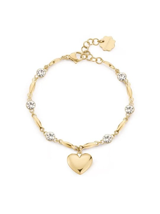 Brosway Bellissimo braccialetto placcato oro con cristalli a forma di cuore e chakra BHKB212 donna
