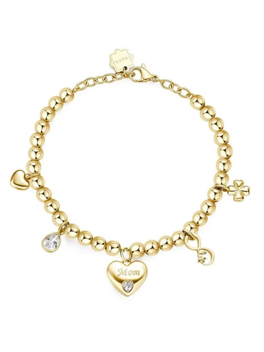 Brosway Bracciale a sfera placcata oro con ciondoli Chakra della Madre BHKB166 donna