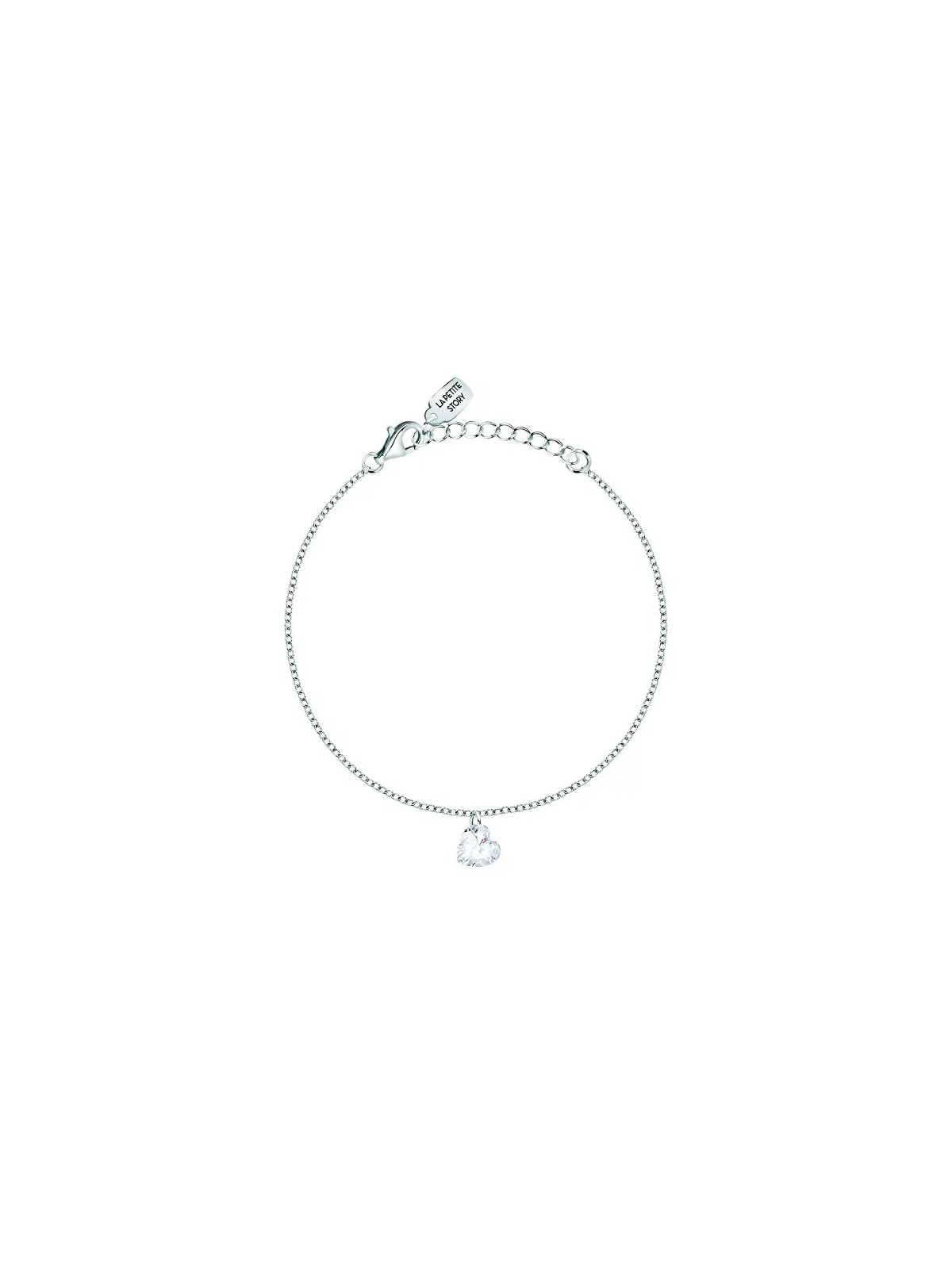 La Petite Story Delicato bracciale in argento con cuore trasparente Argento LPS05AWV54 donna