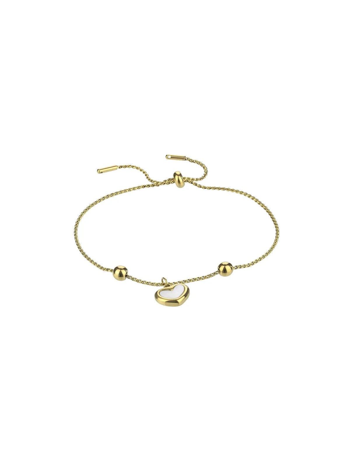Emily Westwood Bracciale romantico in acciaio con cuori Jazlyn EWB24001G donna