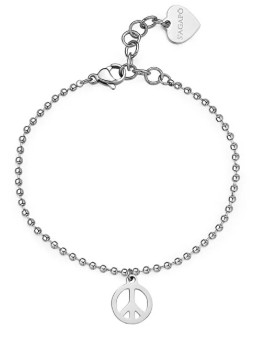 S'Agapõ Bracciale in acciaio senza tempo Peace Smile SSM012 donna