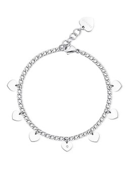 S'Agapõ Bracciale da donna in acciaio con cuori Message SSG11 donna